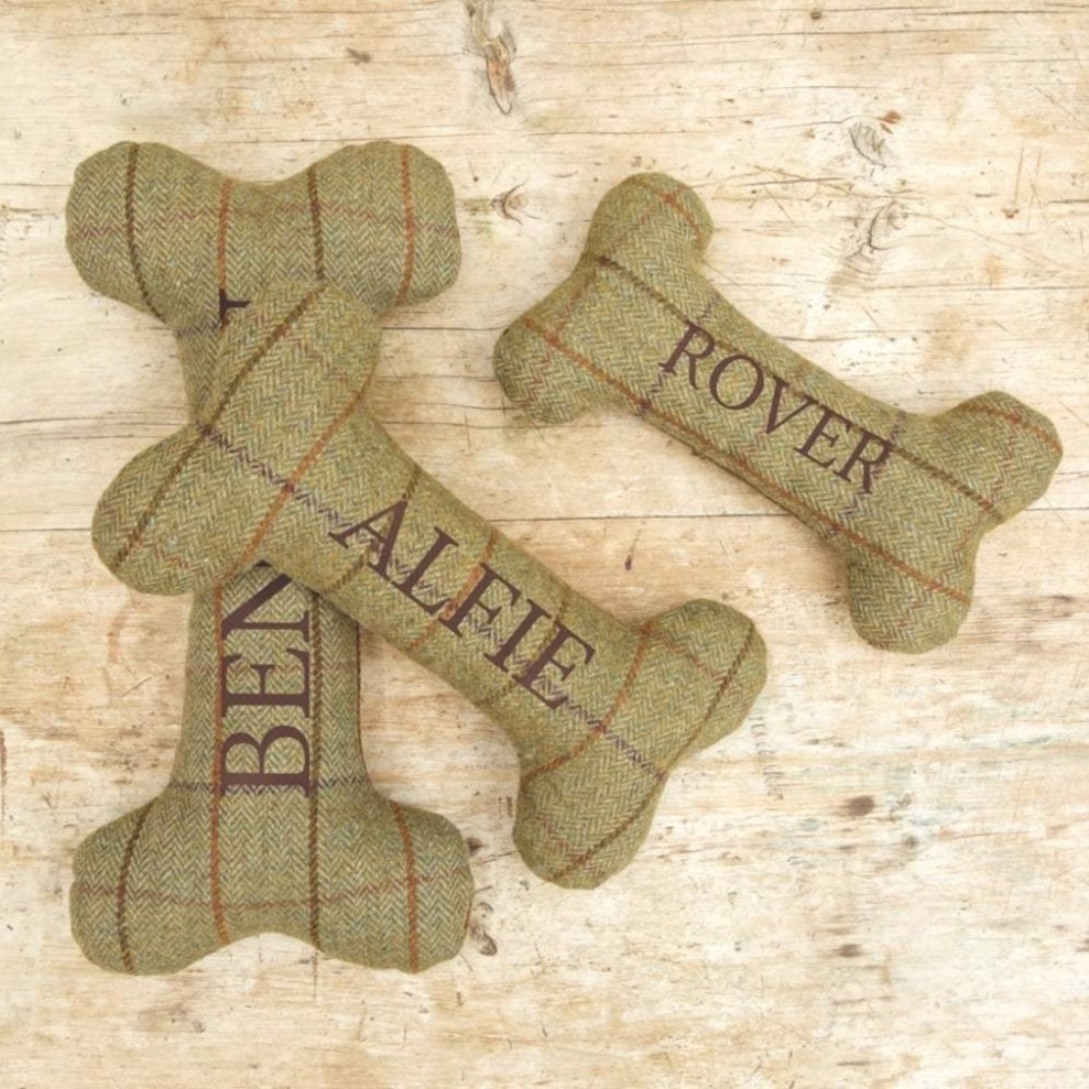 Personalised Wool Tweed Dog Bone - Image 2