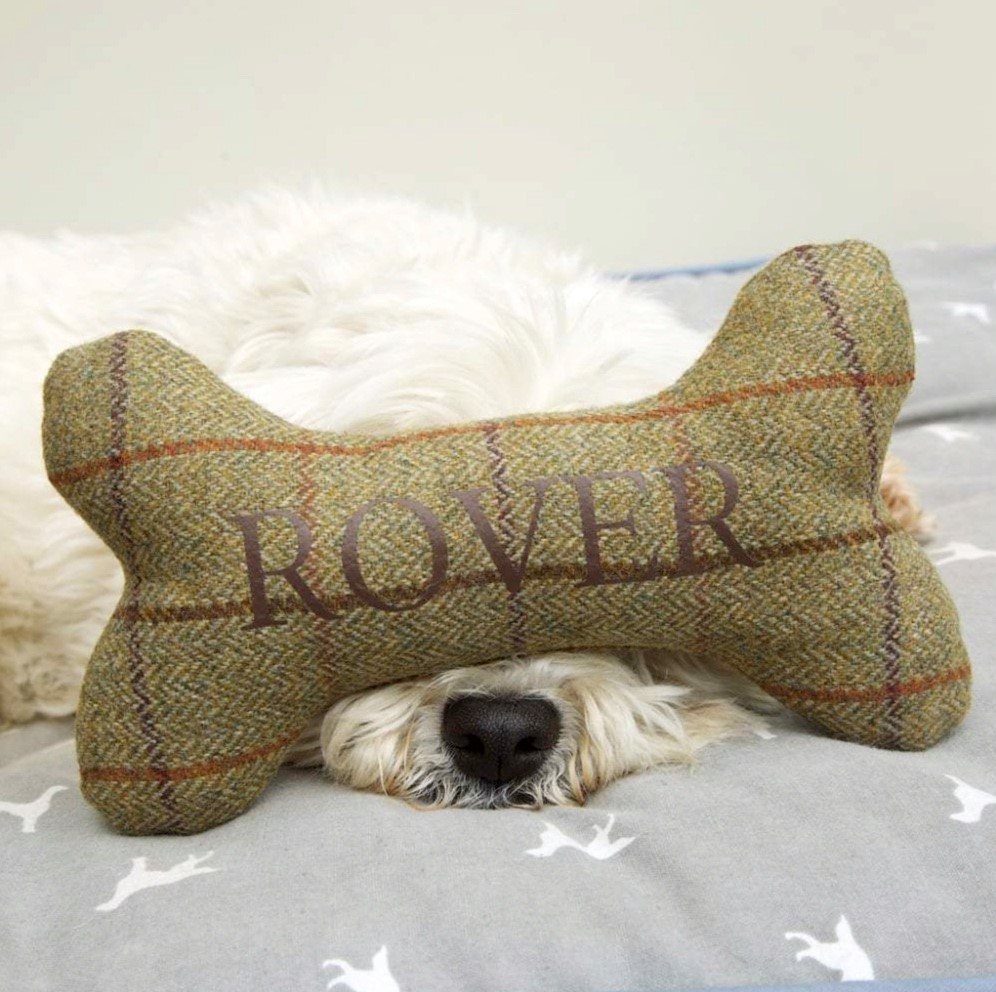 Personalised Wool Tweed Dog Bone - Image 3