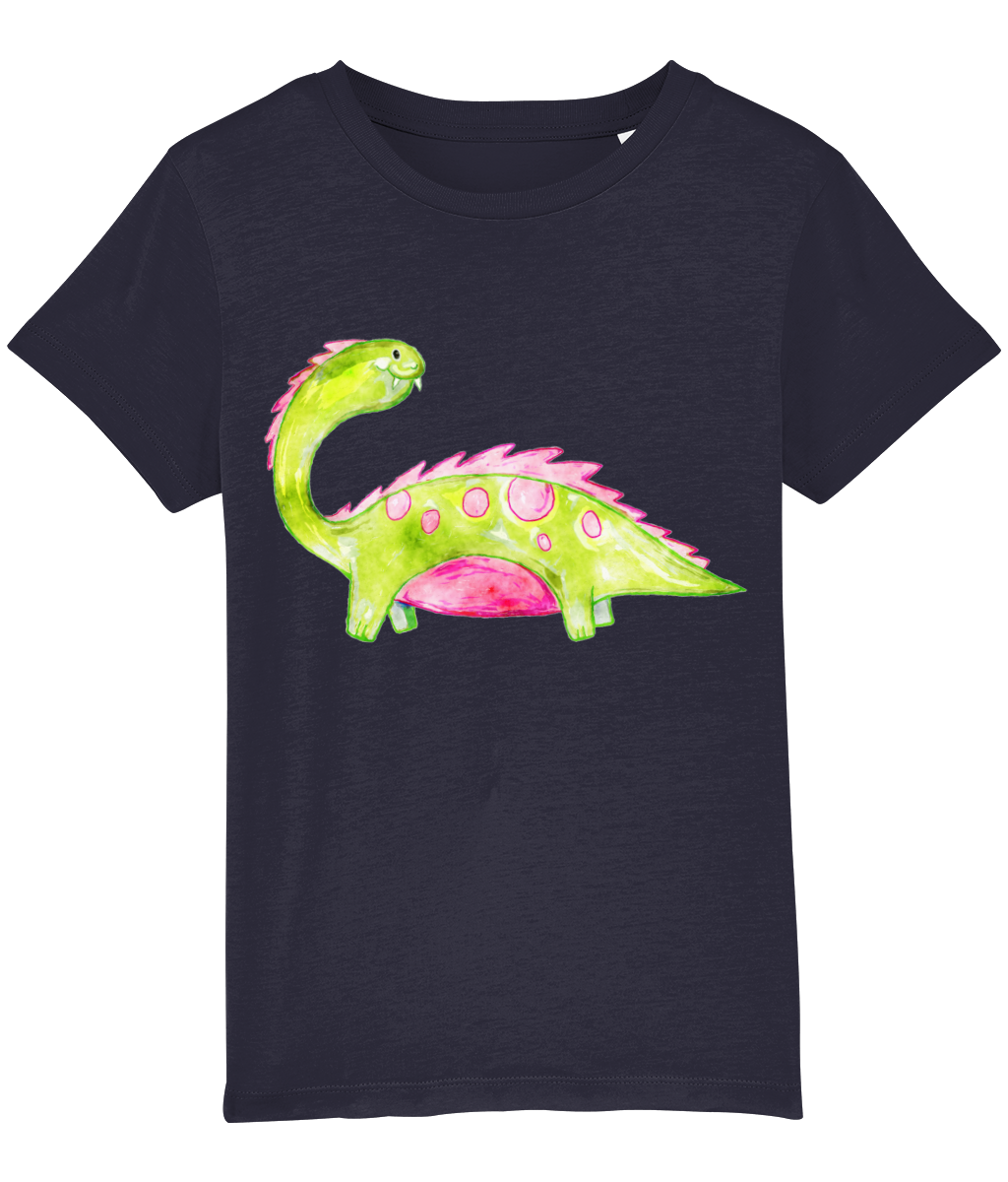 Organic Green Dinosaur Kids Tee - Image 6