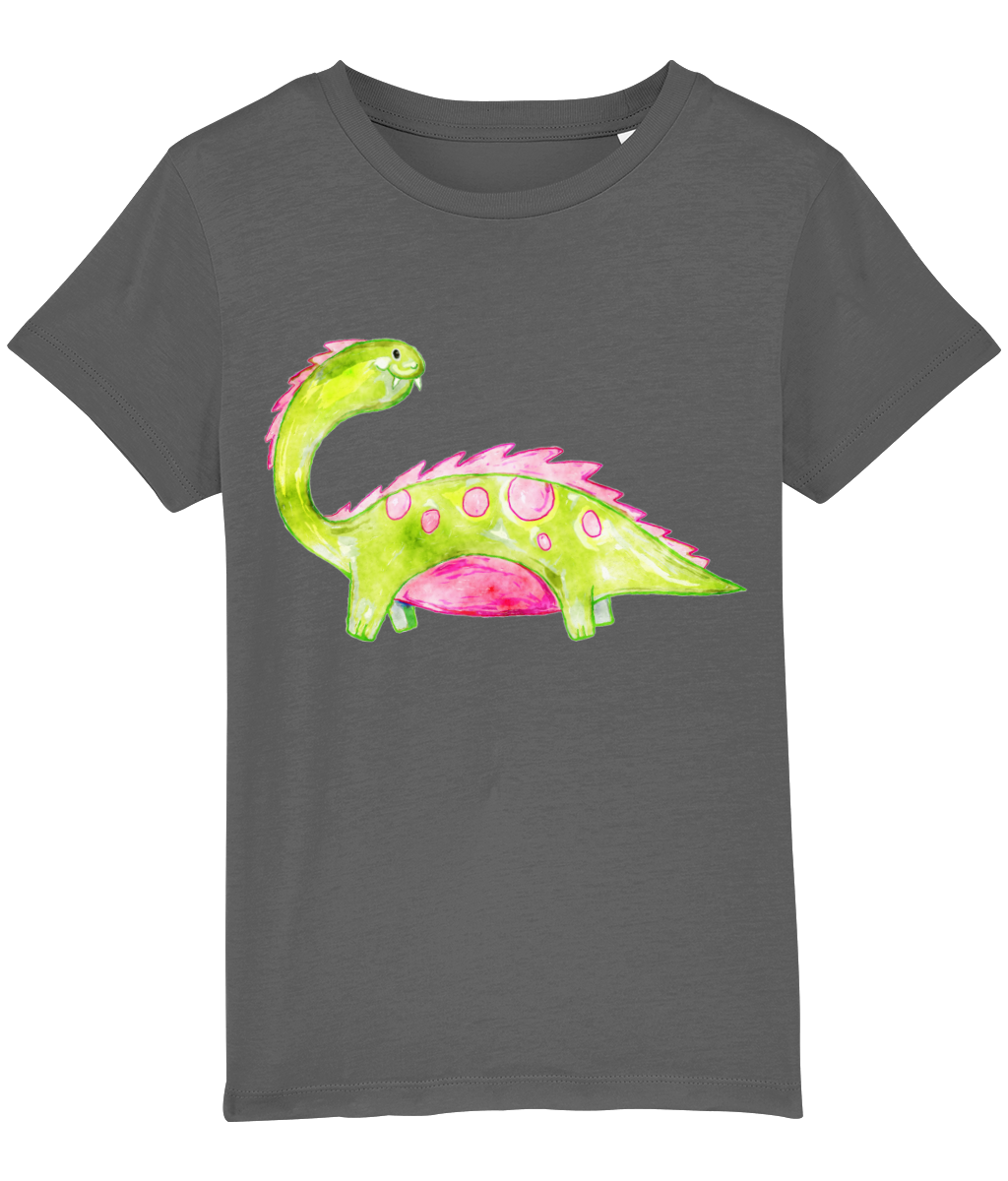 Organic Green Dinosaur Kids Tee - Image 8